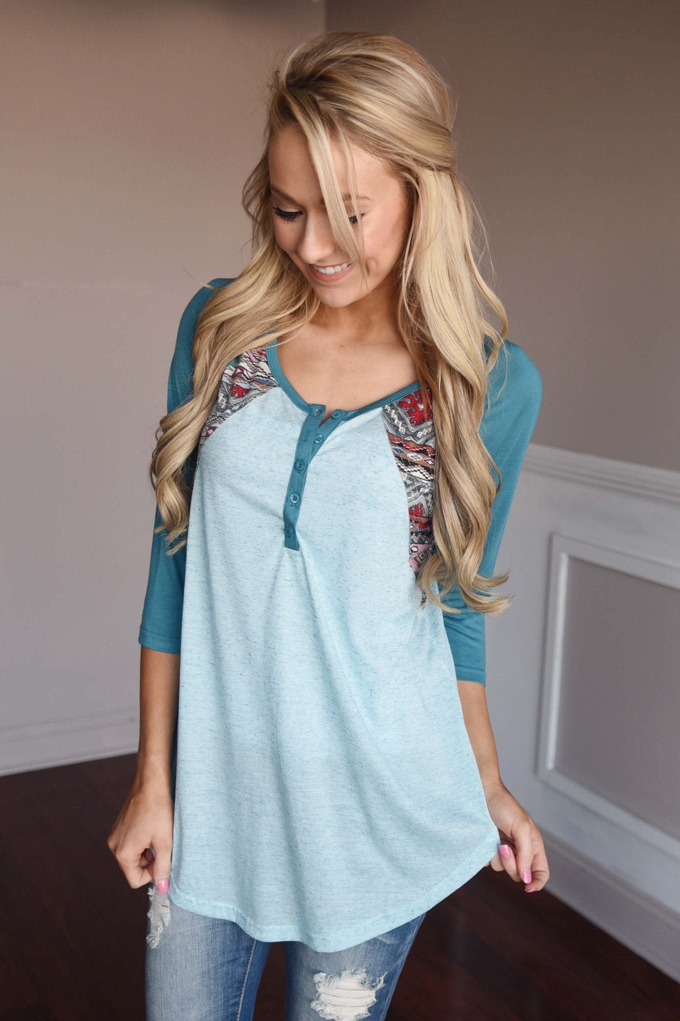 My Lucky Day Top ~ Blue