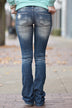 Lucy Wash Distressed Jeans ~ Flare