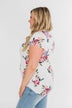 Feeling the Floral Criss-Cross Top- Ivory
