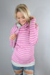 Ampersand Ave. Double Hooded Sweatshirt ~ Magenta