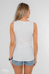 Button Henley Tank Top- Ivory