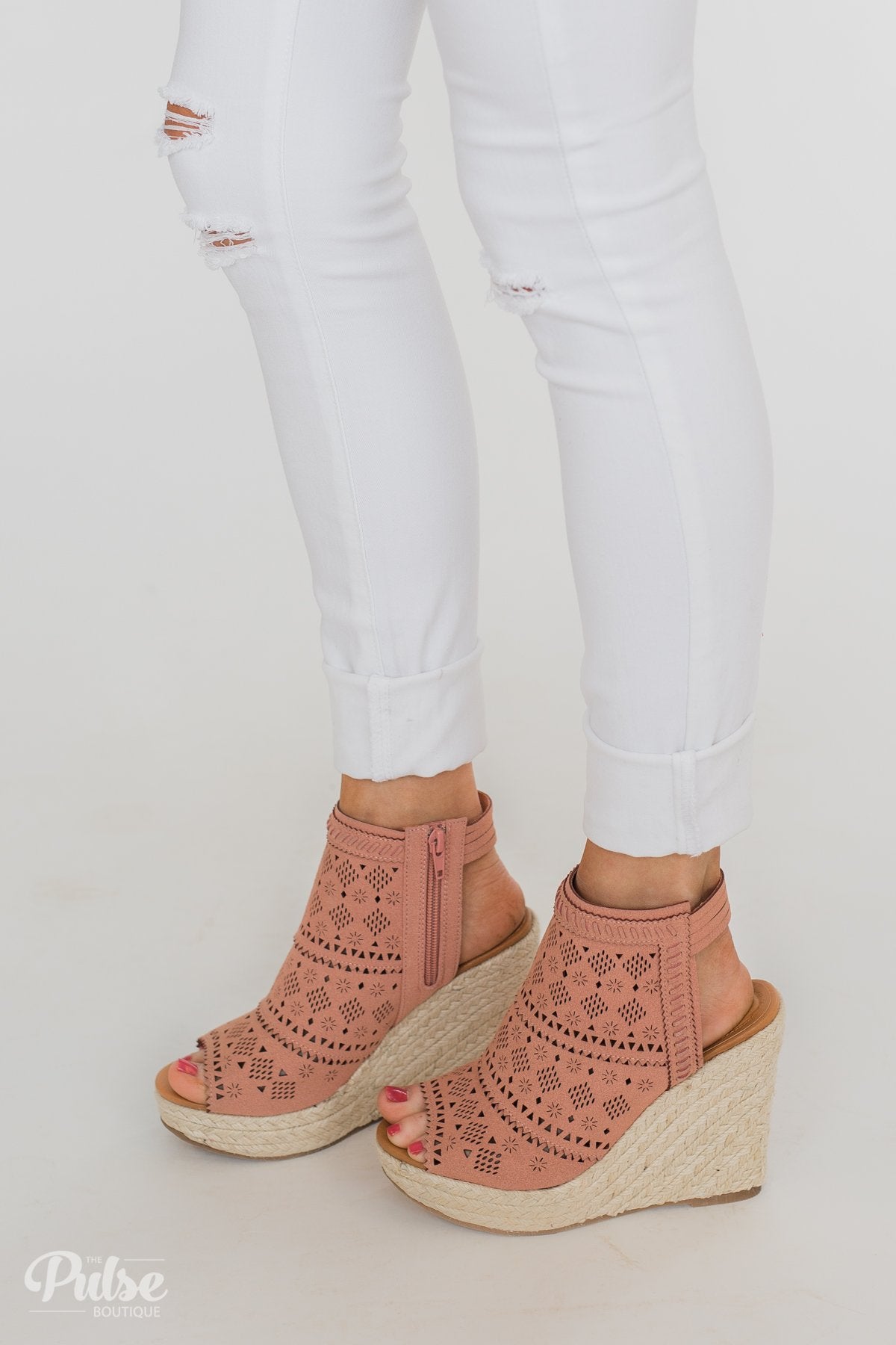 Very G Gloria Wedges Blush The Pulse Boutique