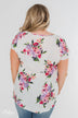 Best Day Ever Floral Twist Short Sleeve Top- Ivory