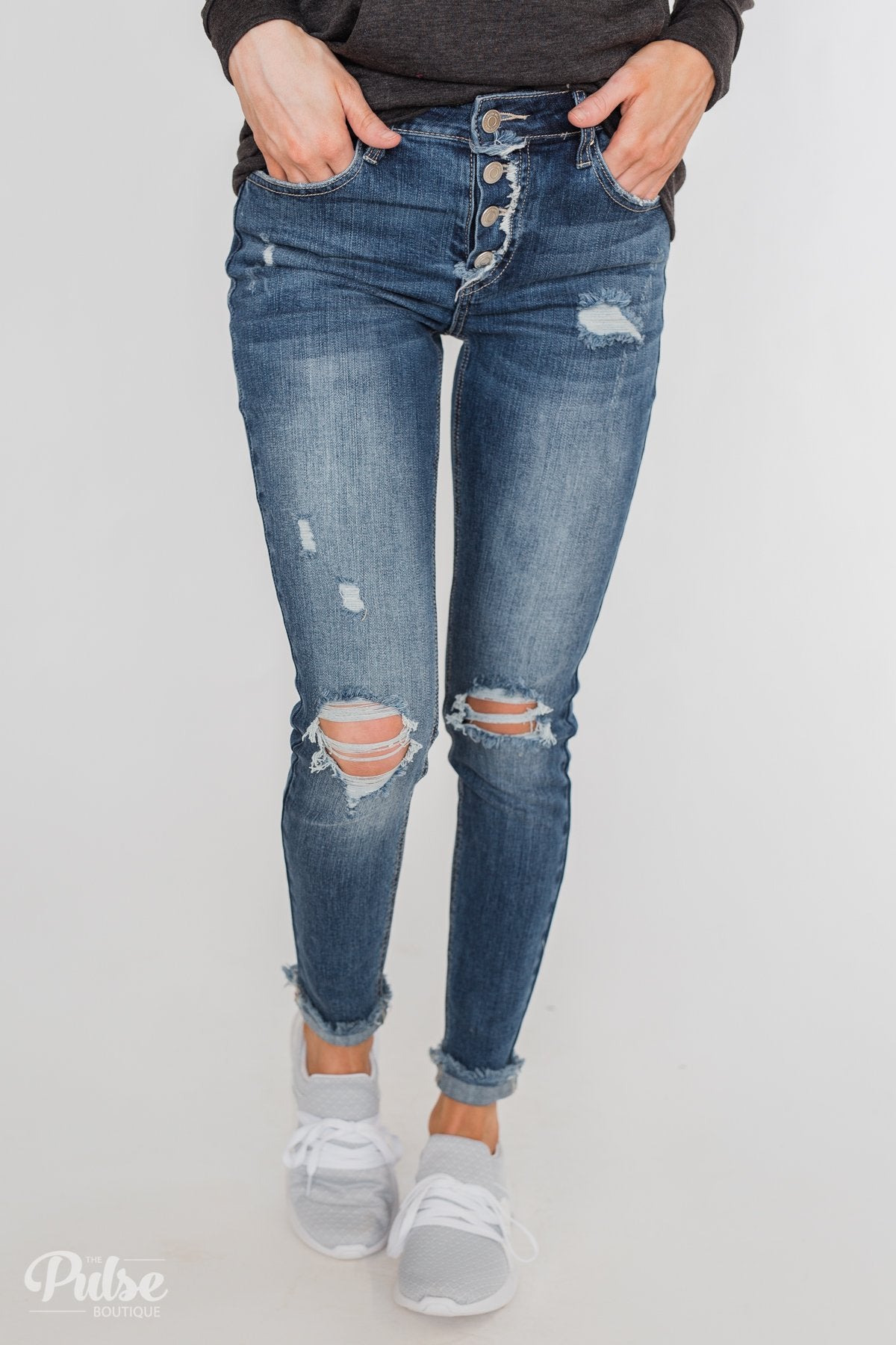 C'est Toi Distressed Skinny Jeans- Cecilia Wash