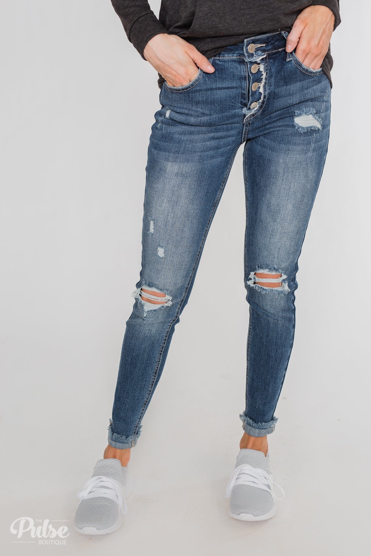 C est Toi Distressed Skinny Jeans Cecilia Wash
