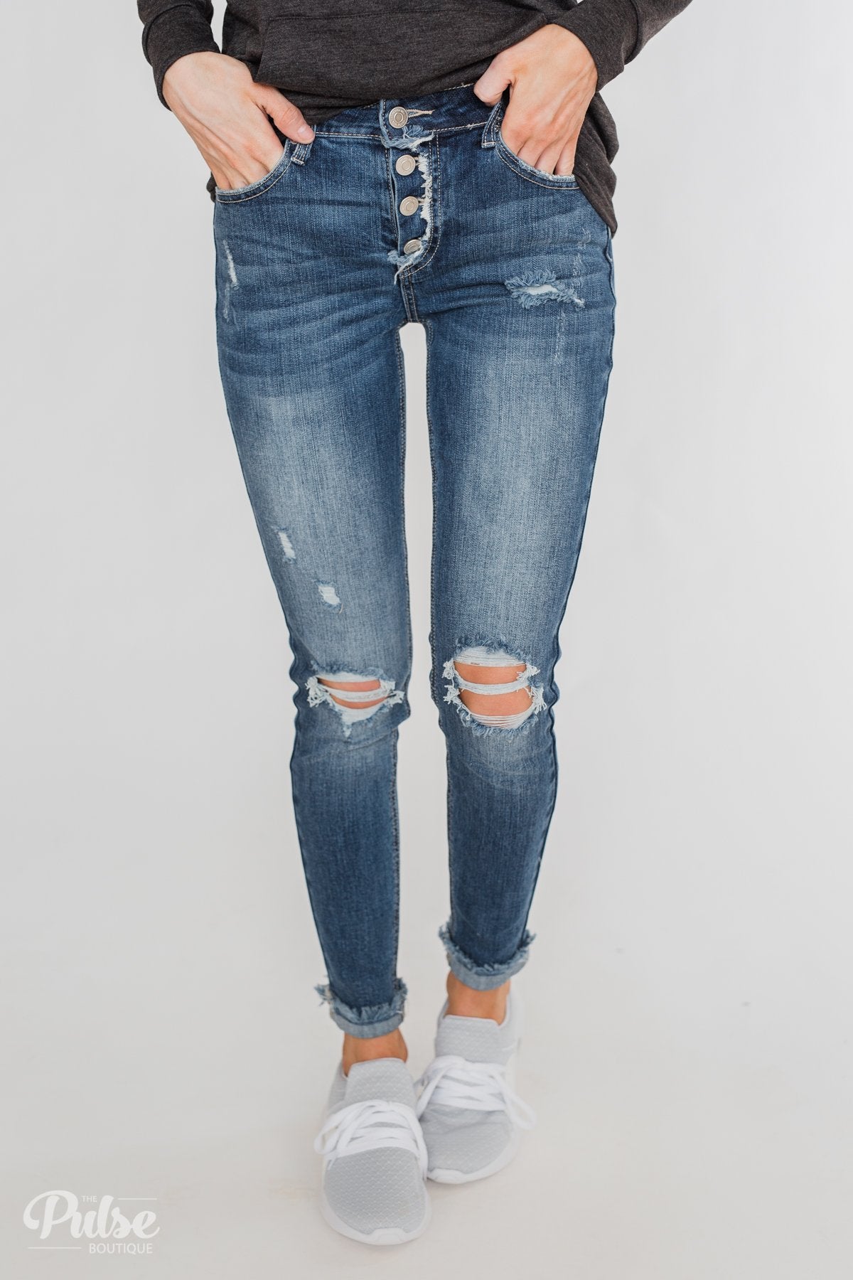 C'est Toi Distressed Skinny Jeans- Cecilia Wash