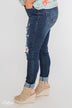 C'est Toi Distressed Ankle Cuff Skinnies- Polly Wash