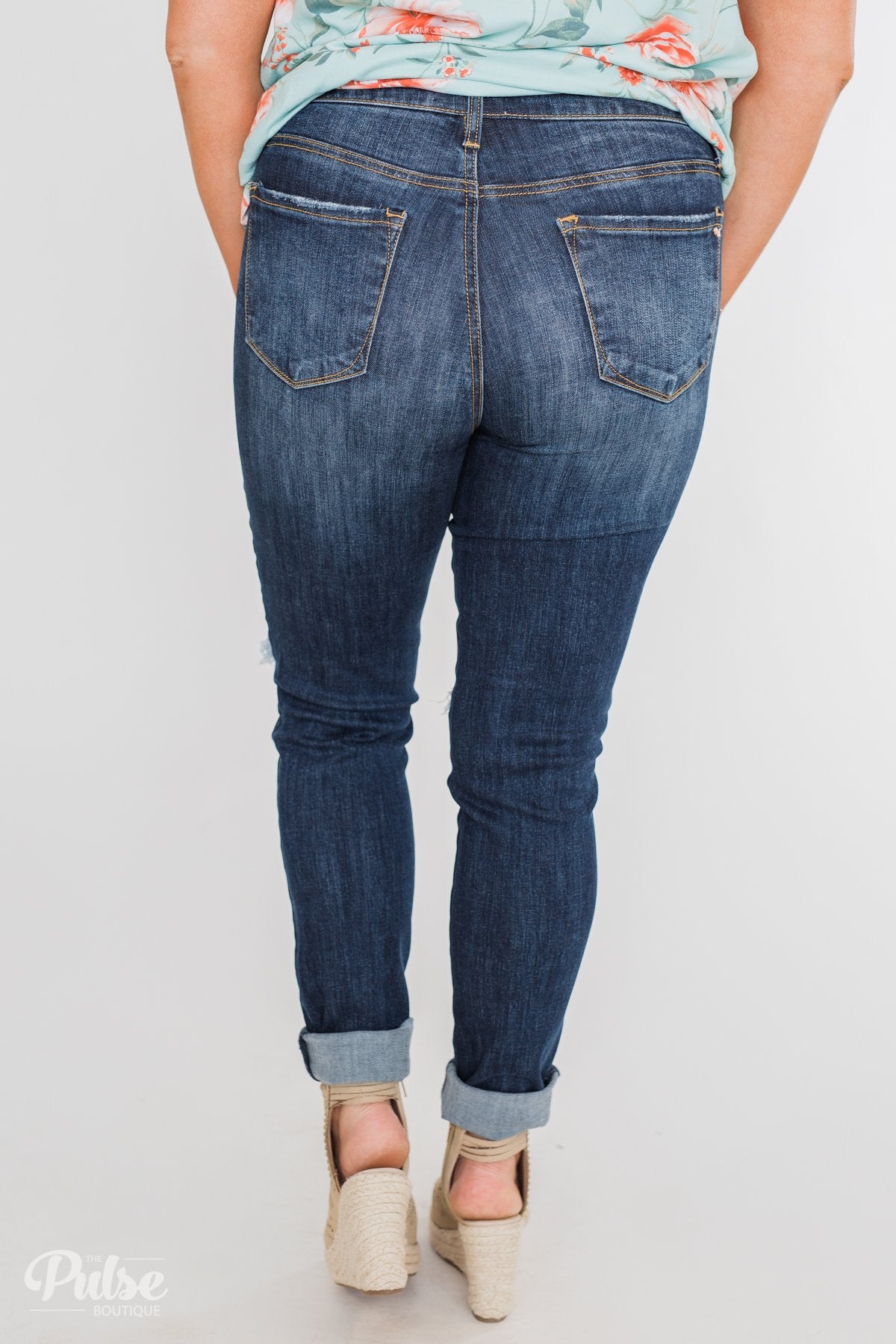 C'est Toi Distressed Ankle Cuff Skinnies- Polly Wash