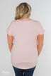 Solid V-Neck Pocket Top- Blush