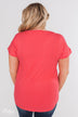 Solid V-Neck Pocket Top- Strawberry Pink