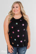 Sparkle For You Star Racerback Tank Top- Black