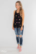 Sparkle For You Star Racerback Tank Top- Black