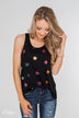 Sparkle For You Star Racerback Tank Top- Black