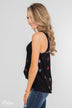 Sparkle For You Star Racerback Tank Top- Black