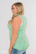Walk Through The Wildflowers V-Neck Tank Top- Mint Blue