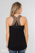 Tell Me Again Crochet Knit Tank Top- Black
