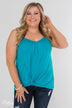 Somewhere Waiting for Me Twist Tank Top- Blue
