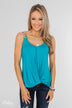 Somewhere Waiting for Me Twist Tank Top- Blue