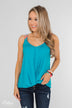 Somewhere Waiting for Me Twist Tank Top- Blue