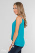 Somewhere Waiting for Me Twist Tank Top- Blue
