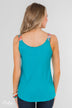 Somewhere Waiting for Me Twist Tank Top- Blue