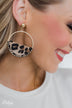Half Circle Leopard Hoop Earrings- Gold