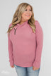 Give Me Time Zipper Pullover Top- Orchid