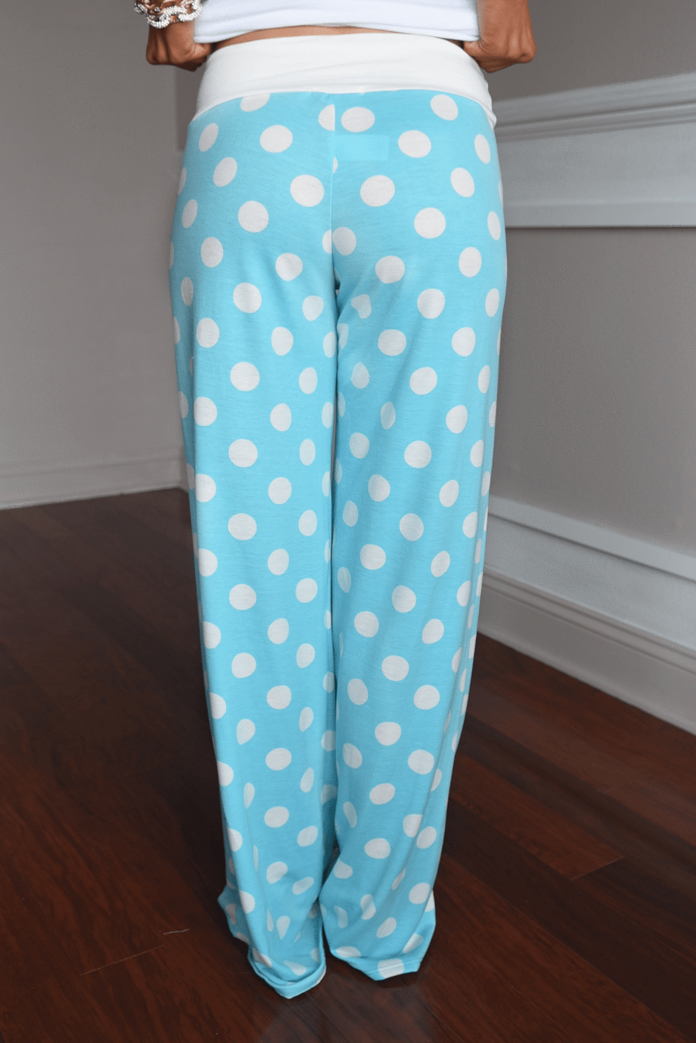 Polka Dot Lounge Pants ~ Light Blue