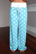 Polka Dot Lounge Pants ~ Light Blue