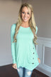 Push My Buttons Top ~ Mint