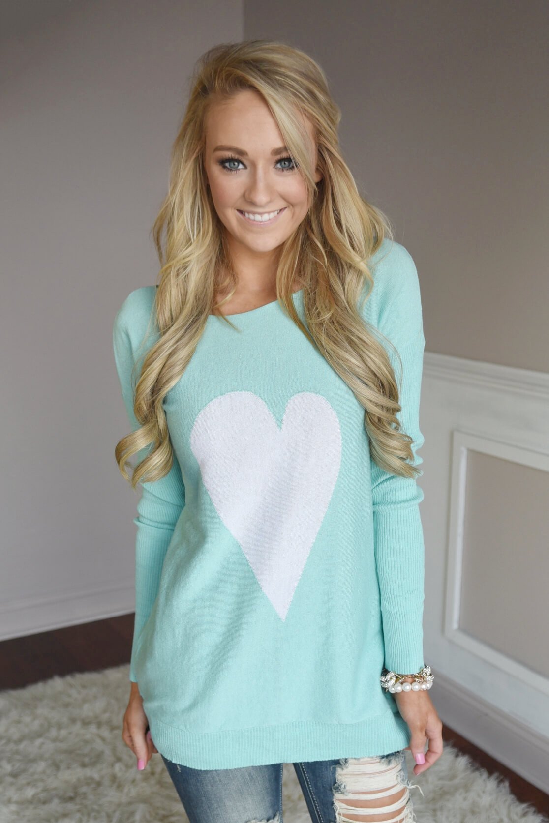 Mint Heart Top