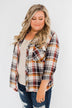 You've Got Me Hooked Flannel Top- Navy & Rust
