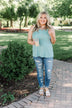 Choose Hope Lace Tank Top- Soft Turquoise