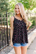 Find Me In The Garden Floral Tank Top- Black