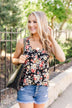 Next To You Floral Tank Top- Black