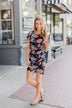 Make My Heart Sing Floral Dress- Black