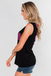 Leopard Lace Back Pocket Tank- Pink