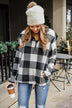 Cozy By The Fire 1/4 Zip Sherpa- Black & White