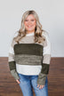Feeling My Best Color Block Sweater- Olive, Taupe, & Ivory