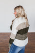 Feeling My Best Color Block Sweater- Olive, Taupe, & Ivory