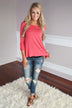 Passion Flower Top ~ Coral