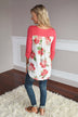 Passion Flower Top ~ Coral