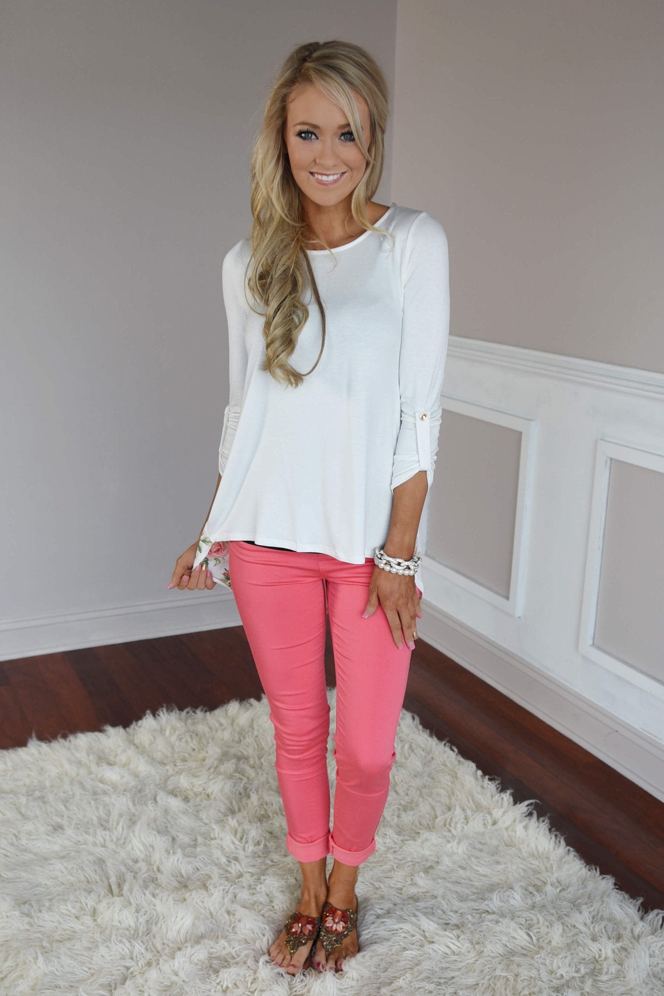 Passion Flower Top ~ Ivory – The Pulse Boutique