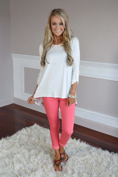 Passion Flower Top ~ Ivory – The Pulse Boutique