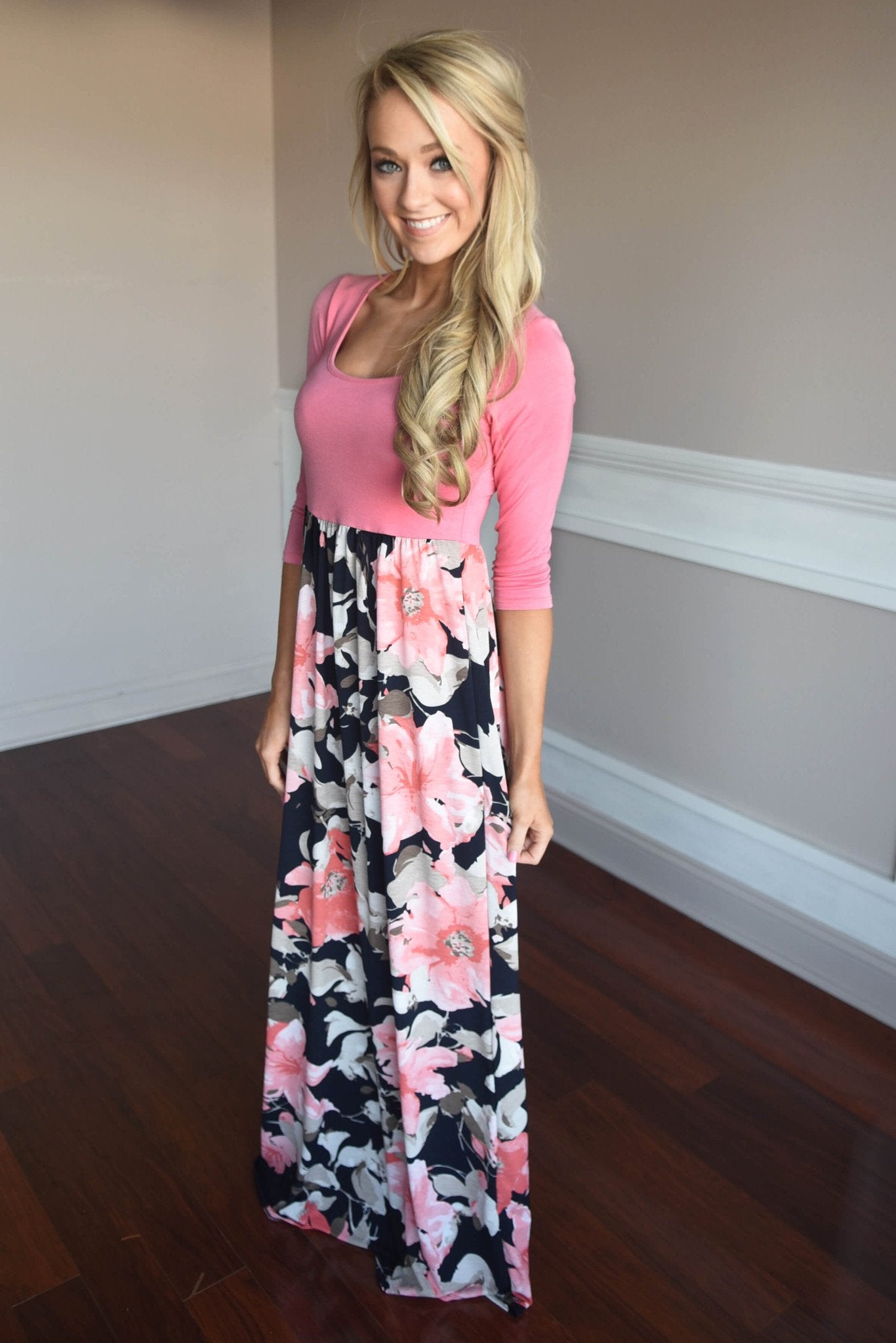 Pink Floral Maxi