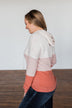 In The Moment Color Block Hoodie- Shades of Blush