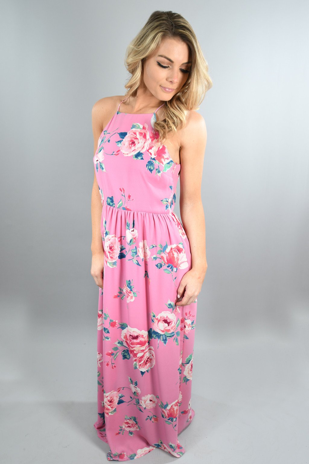 Feeling Magical in Pink Floral Maxi Dress