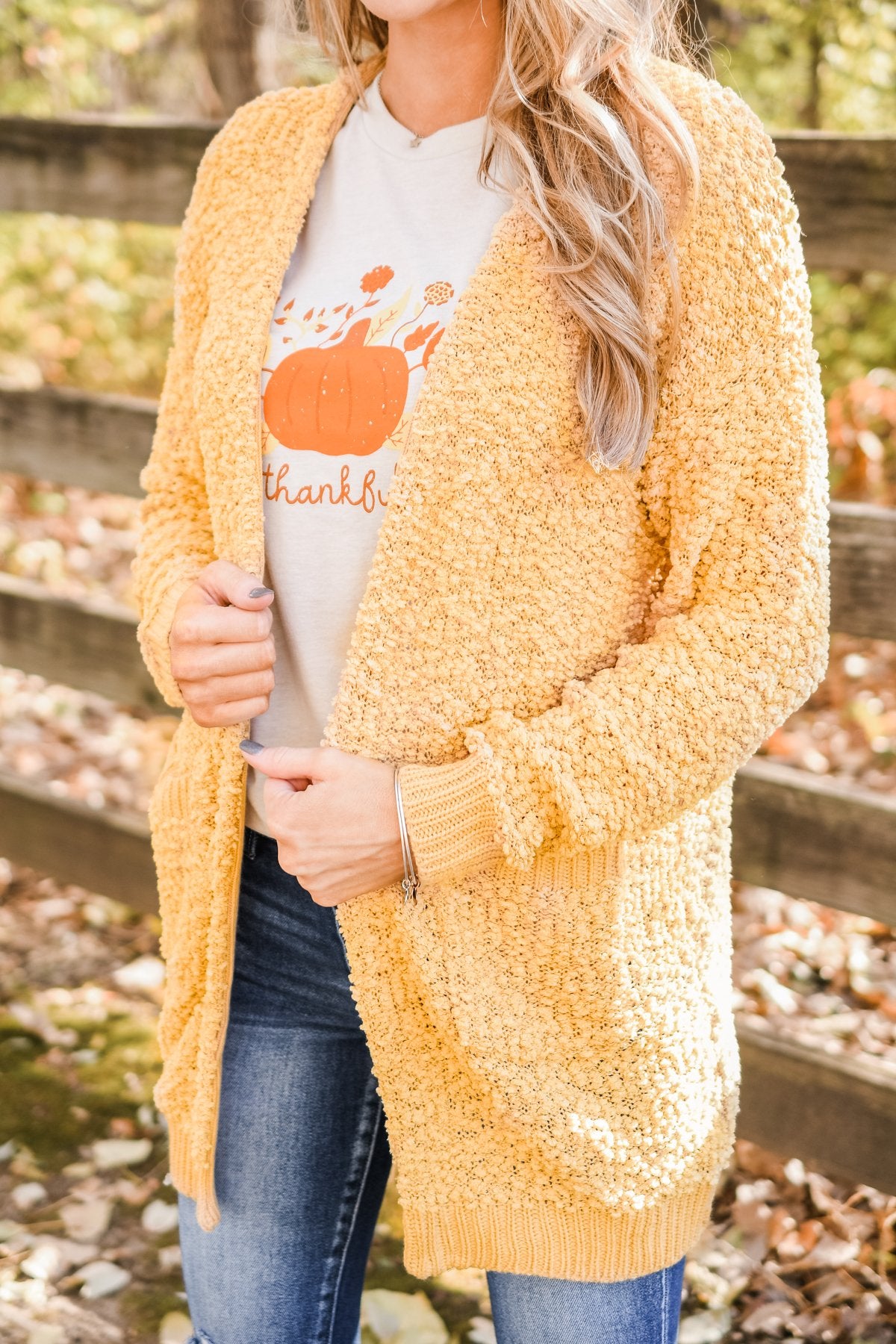 Mustard clearance popcorn cardigan
