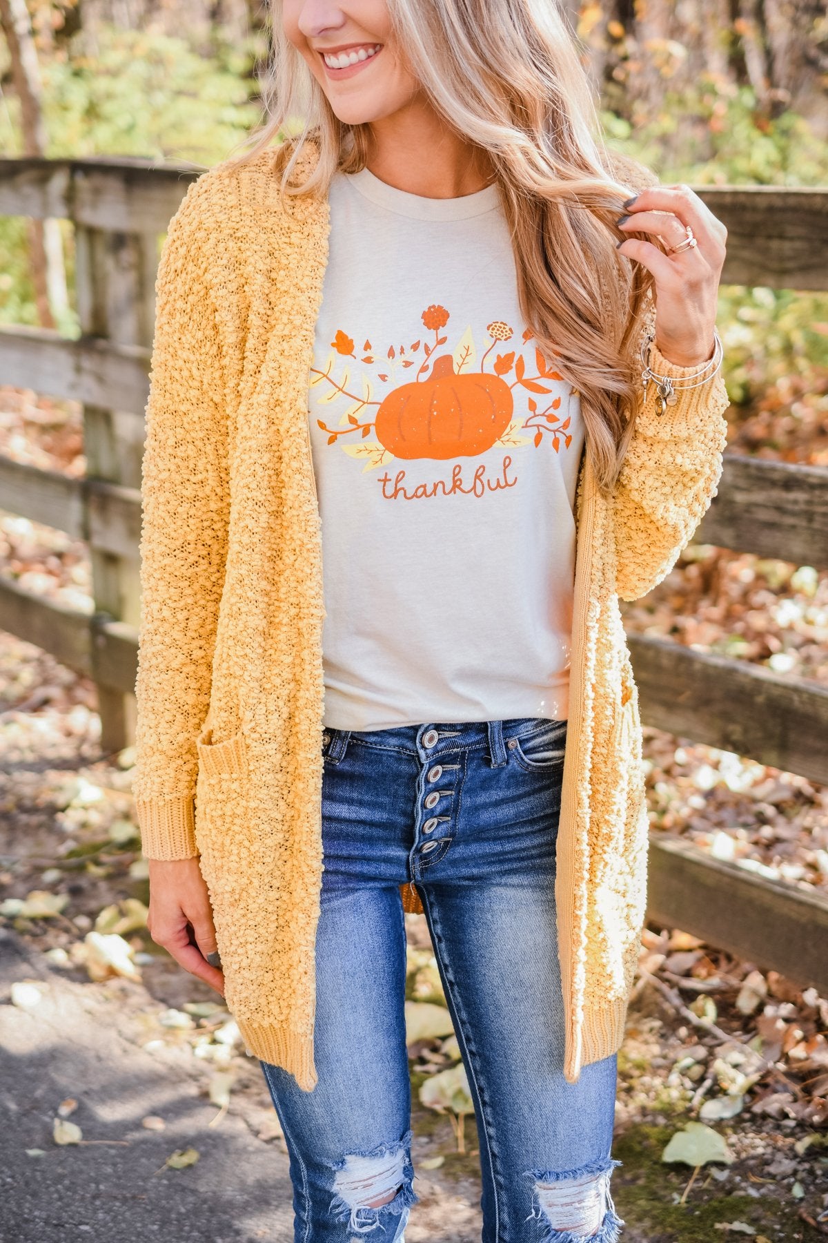 Stealing Glances Popcorn Knit Cardigan Mustard