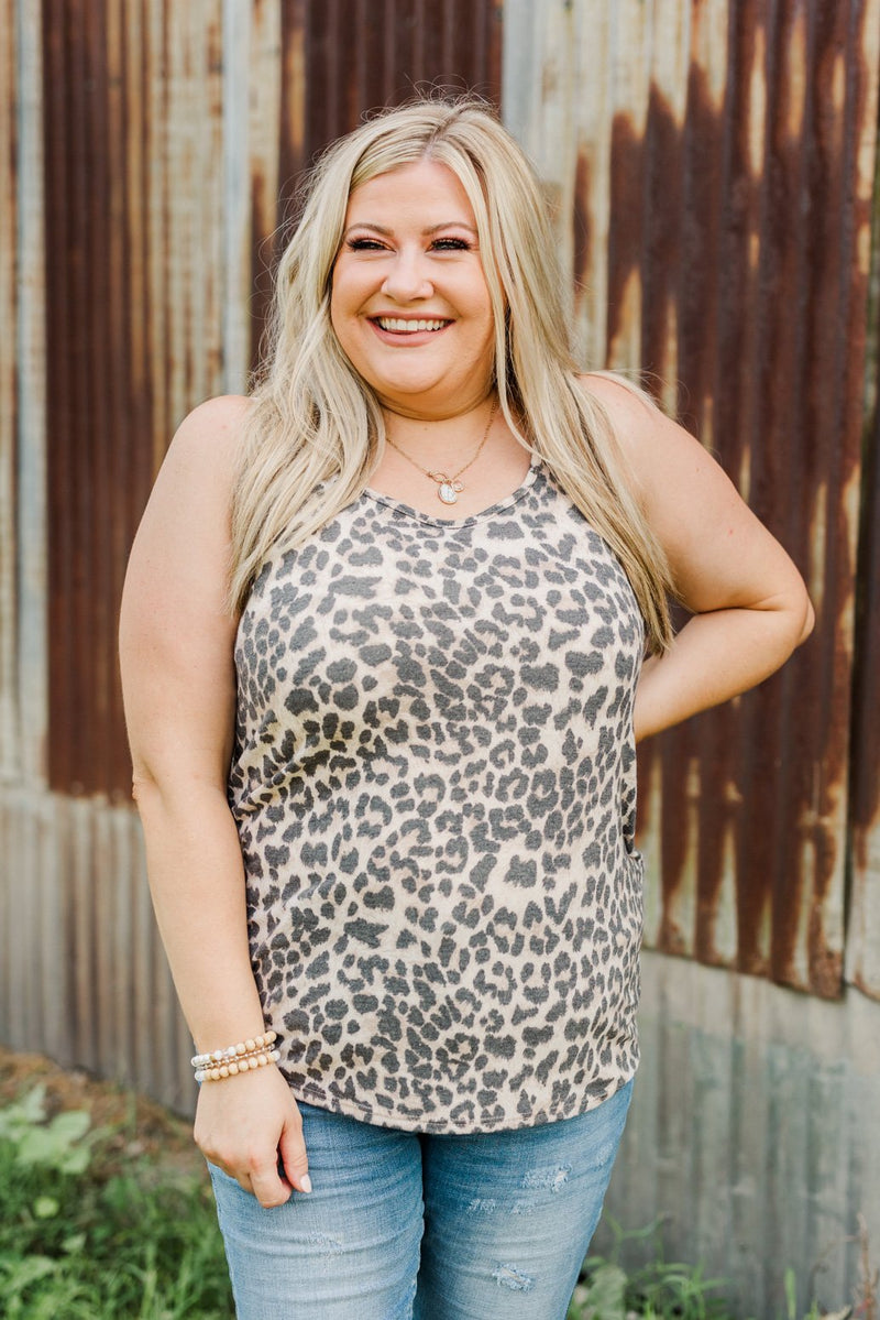 leopard print tank top plus size